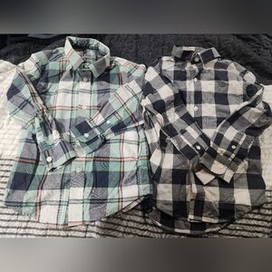 Cat & Jack Boys  Casual Plaid Shirts - XS 4/5